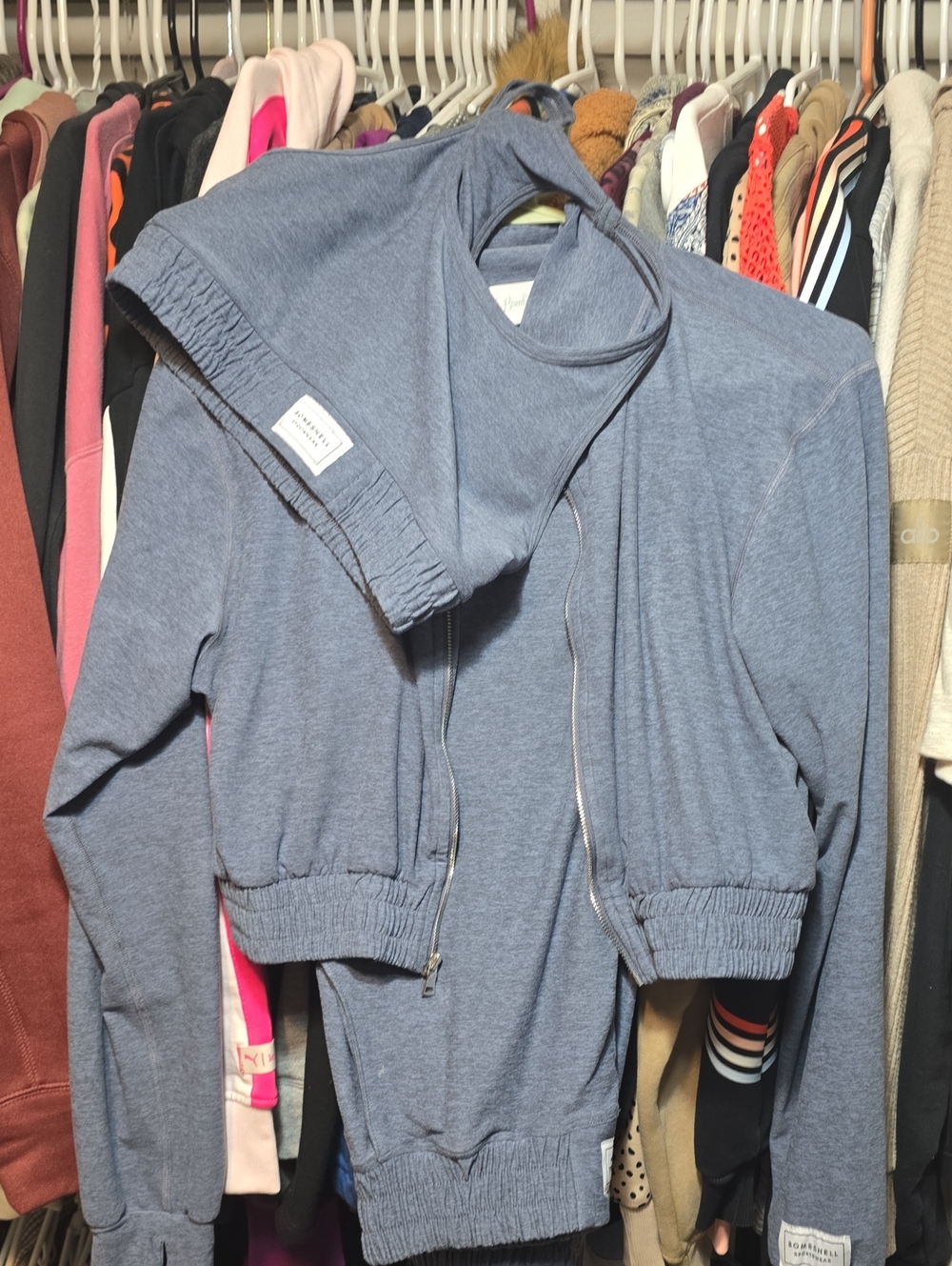 Bombshell Sportswear Light Blue Cargo Joggers Set Like New!! Price Firm!!!!!